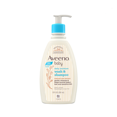 Aveeno Baby Daily Moisture Wash & Shampoo for Delicate Skin -354ml