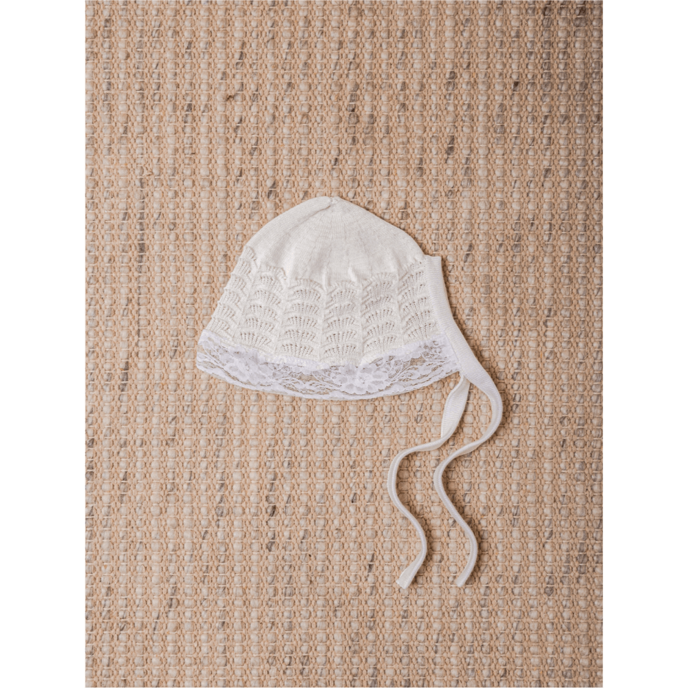 The Baby Trunk Victorian White Lace Beanie Cap For Newborn Baby