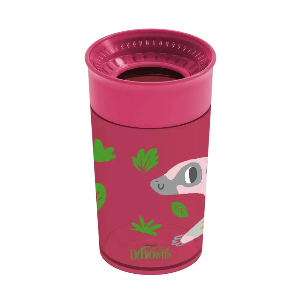Dr. Brown’s Smooth Wall Cheers 360 Cup, 10 oz/300 mL - Red Deco