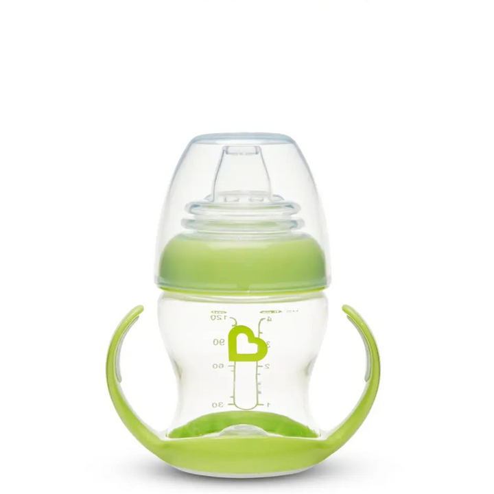 Munchkin Gentle Transition Cup with Soft Silicone Spout &amp; Handles – Spill-Proof Sippy Cup, BPA-Free, 4oz, 4+ Months - Green