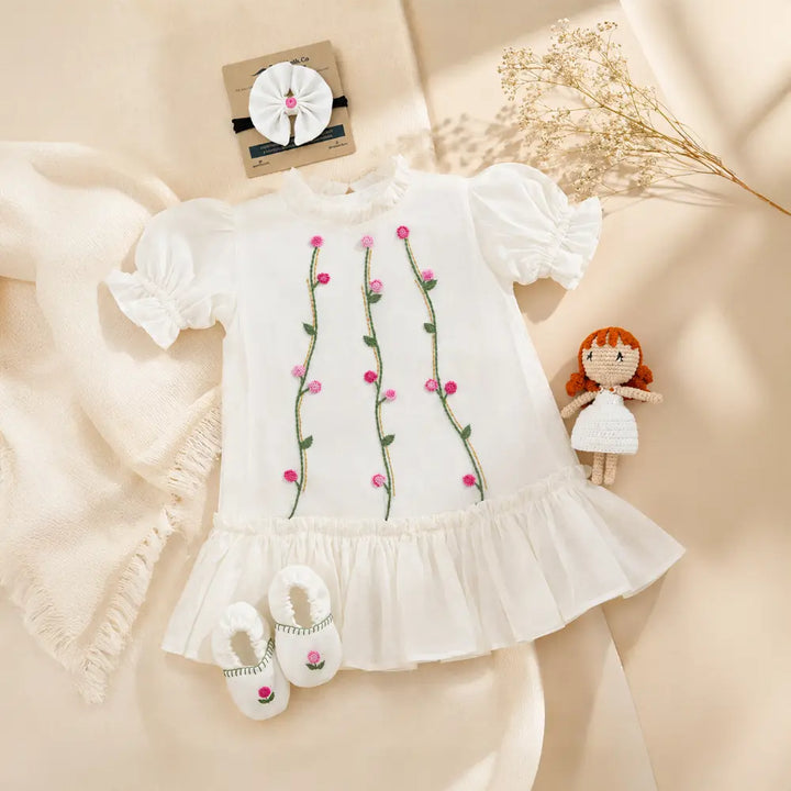PureCloth.Co Aarambh Newborn Gift Set | Silk - Off‑White