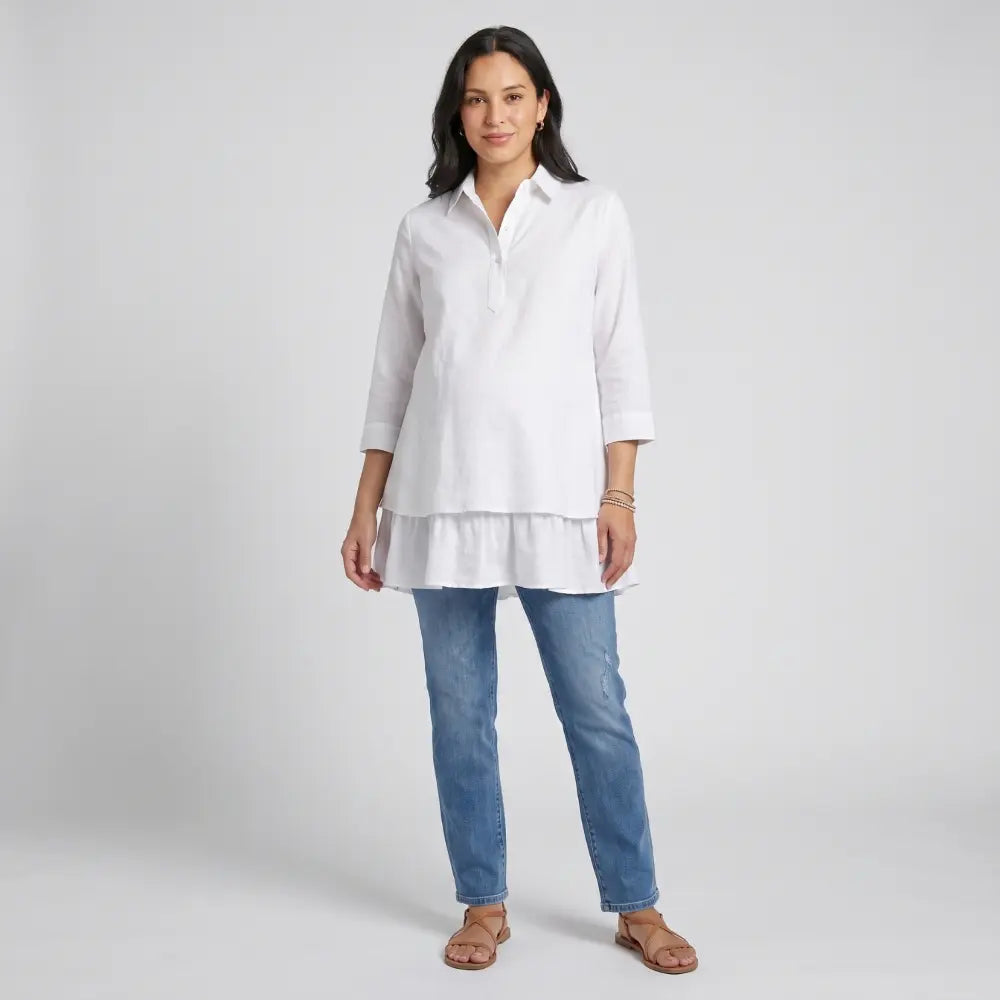 SOL MAMA Layered Bloom Top - White