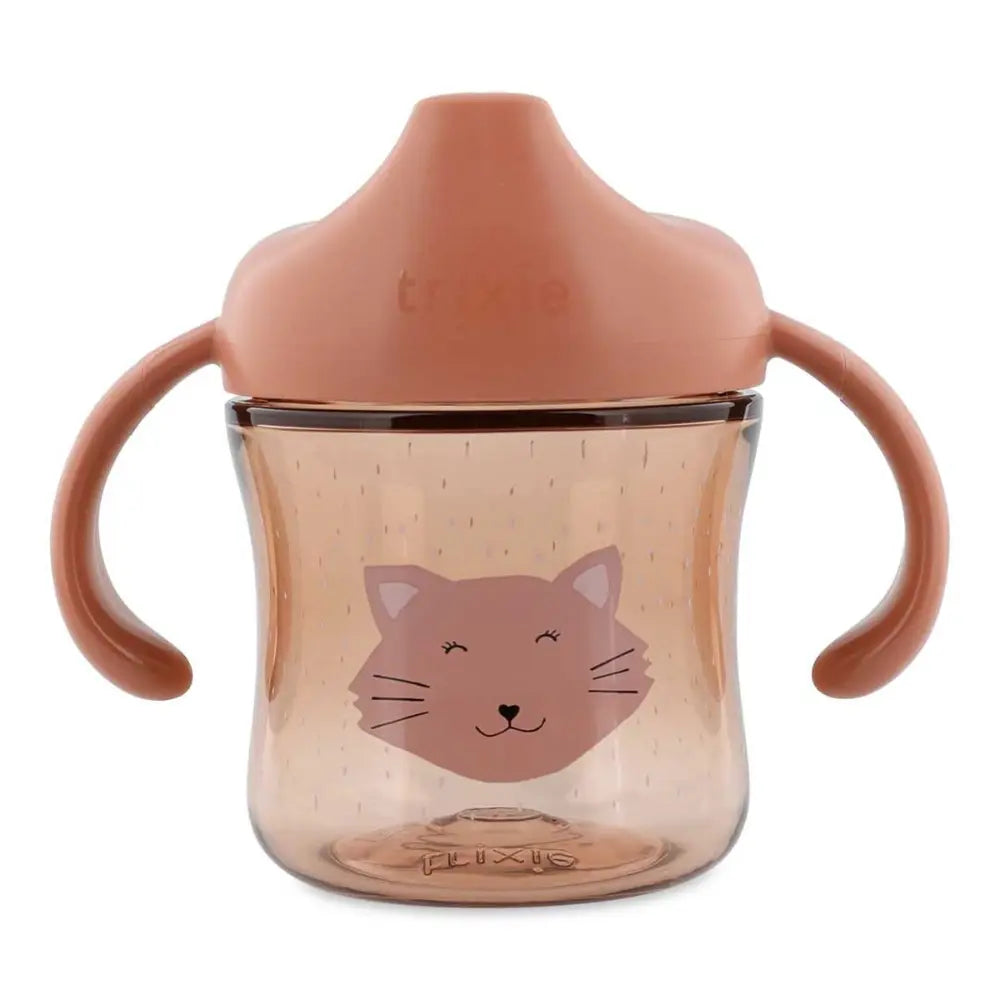 Trixie Sippy Cup with Handles | Spill-Resistant Tritan™ Training Cup with Easy-Grip Handles for Independent Drinking | 4 Months Onwards | Mrs. Cat