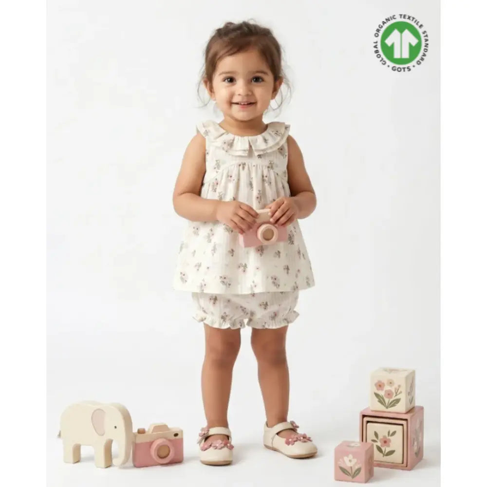 Sweetlime By As Organic Cotton Sweet Meadow Bloom Set - White