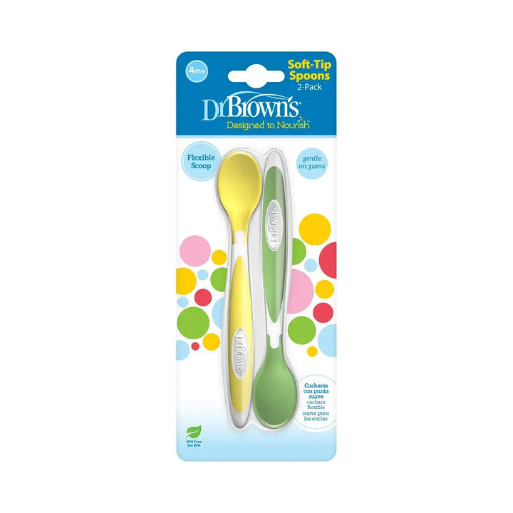 Dr. Brown’s Soft-Tip Spoons, 2-Pack - Yellow and Green
