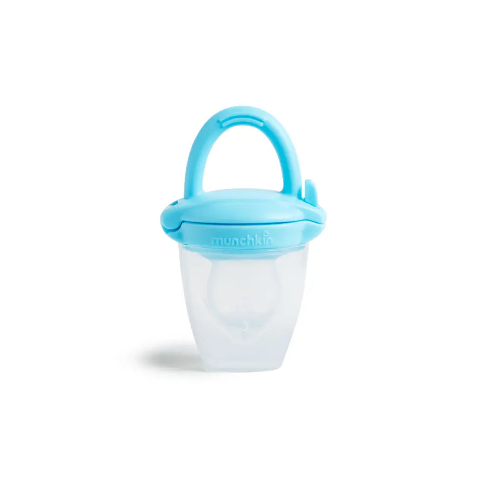 Munchkin Silicone Baby Food Feeder – Self-Feeding Pouch for Purees &amp; Mashed Foods, BPA-Free, 4+ Months - Blue