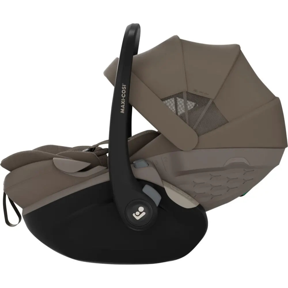 Maxi-Cosi Pebble Slide Pro i-Size, Newborn Car Seat, SLIDETECH®2 Sliding Car Seat Technology, Rear Facing, Full Lie-Flat Recline, Side Impact Protection, Climaflow Ventilation, Lightweight at 3.9Kg, Travel Friendly, 0-24 Months - Oak Truffle