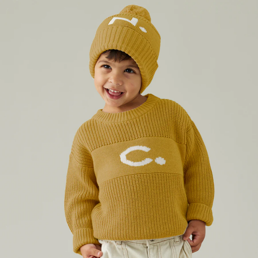 NamelyCo Personalised Letter Jumper - Honey Mustard