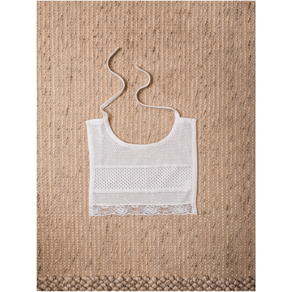 The Baby Trunk Baby White Victorian Lace Bib For Newborn