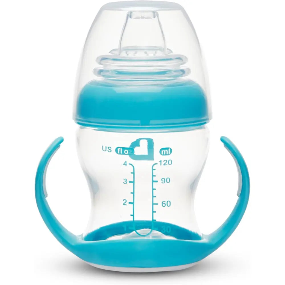 Munchkin Gentle Transition Cup with Soft Silicone Spout &amp; Handles – Spill-Proof Sippy Cup, BPA-Free, 4oz, 4+ Months - Blue