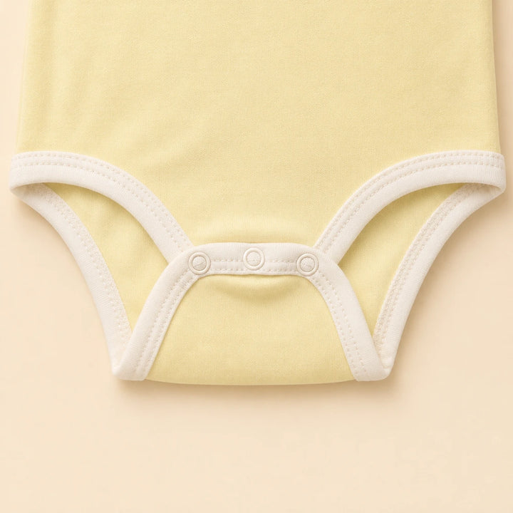 Faura Unisex Banana Cotton First Day Onesie - Yellow