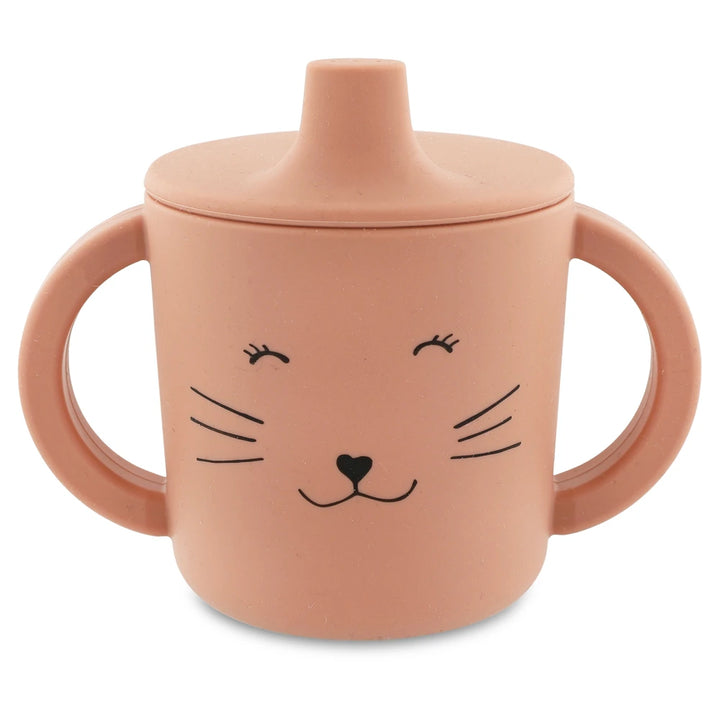 Trixie Silicone Sippy Cup | 100% Food-Grade Silicone Spill-Resistant Training Cup with Easy-Grip Handles for Independent Drinking | 4 Months Onwards | Mrs. Cat