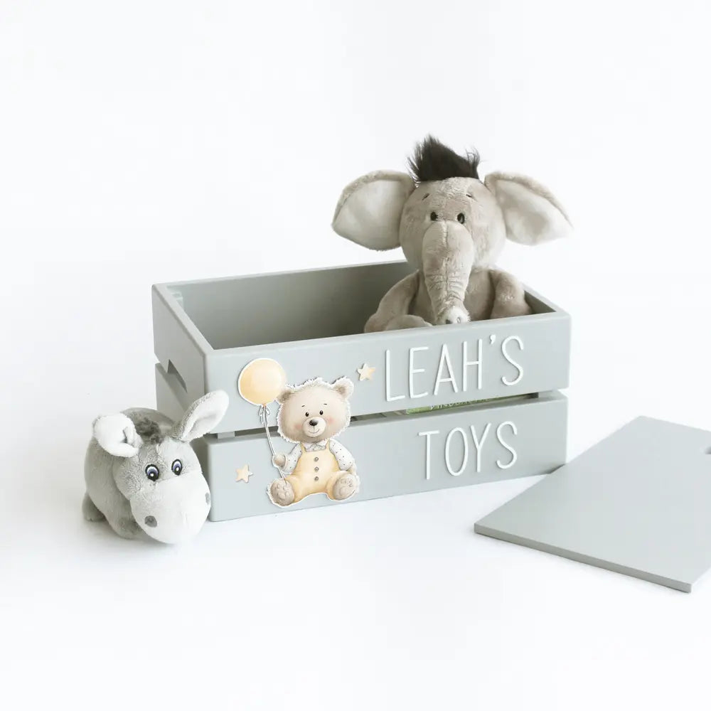 The Tiny Trove My Toy Box (Teddy Balloon) - Grey