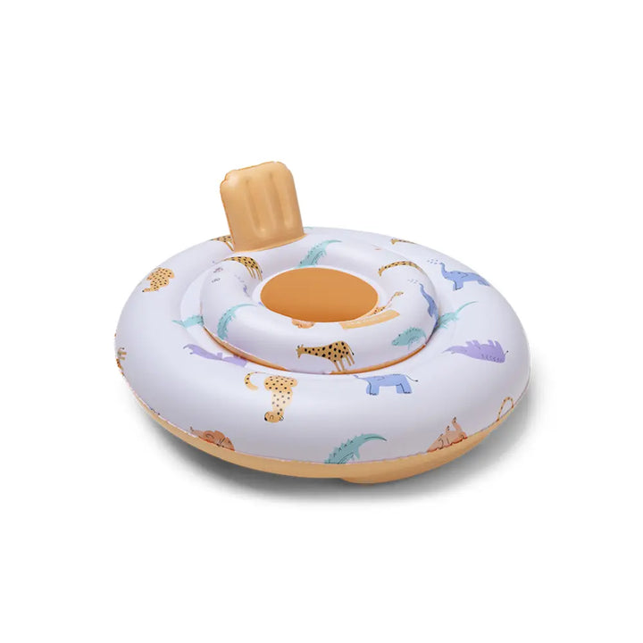 Swim Essentials Baby Float,  Inflatable PVC Baby Swim Seat for Infants 0–1 Year, Multicolor - Wild Life