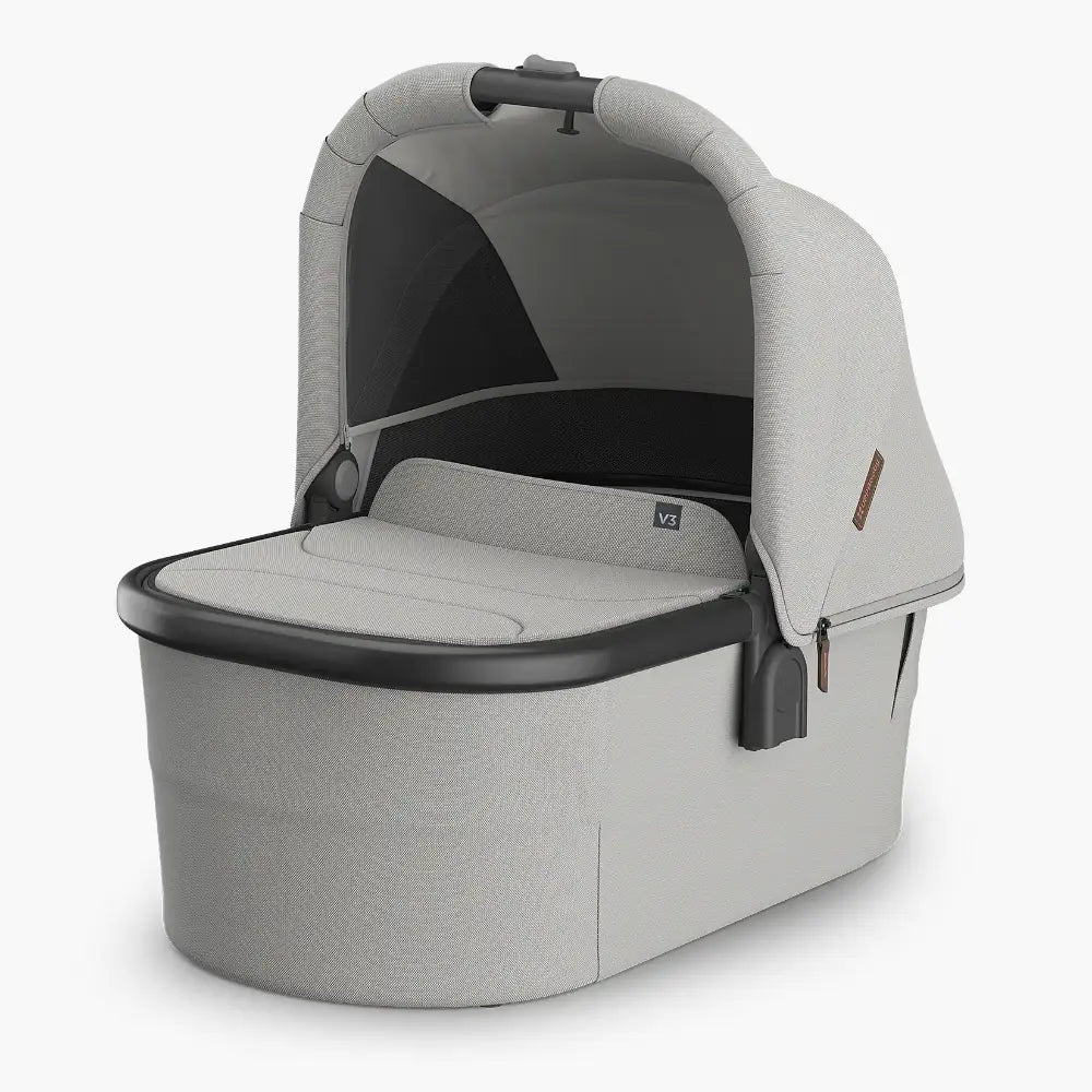 UPPAbaby Newborn Foldable Bassinet V3, Flat Recline, Stroller Carry Cot, Includes Breathable Mattress, For Kona, Cruz, Vista Stroller -  Savannah / Pearl Grey