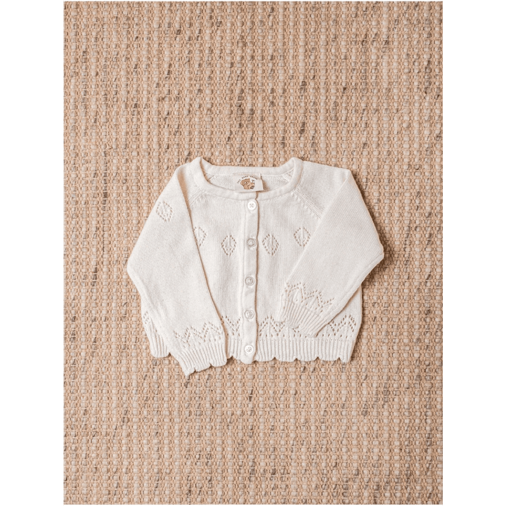 The Baby Trunk White Lace Victorian Knitted Cardigan