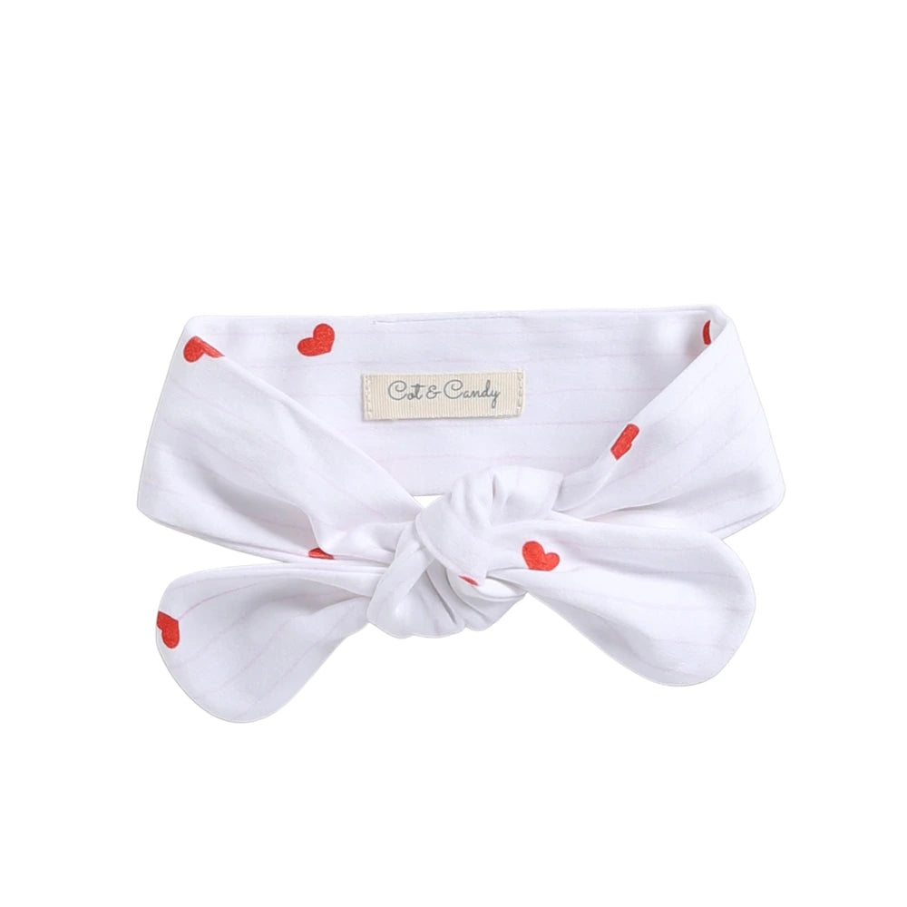 Cot &amp; Candy Baby Organic Headband - Sweetheart stripe