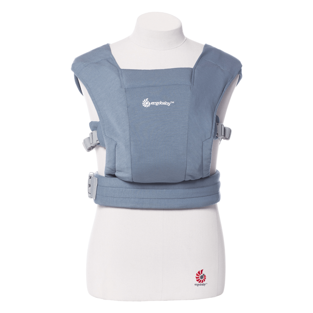 Ergobaby Embrace Newborn Baby Carrier – Soft &amp; Lightweight Fabric, Ergonomic “M” Position and Head Support, Adjustable Waistbelt &amp; Cross Straps, 2 Carry Positions, Easy to Use, 3-11 Kgs, Birth to 12 Months, Oxford Blue