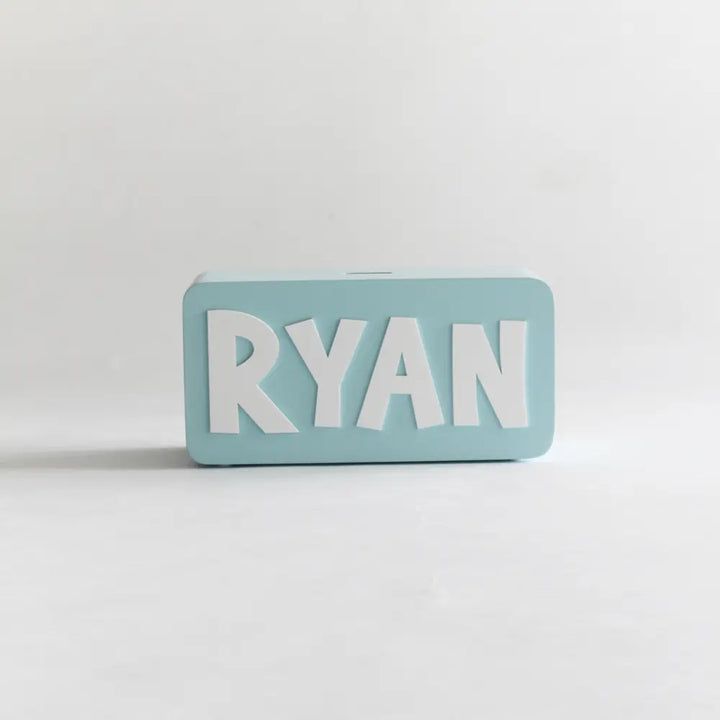 The Tiny Trove Rectangle Piggy Bank - Blue