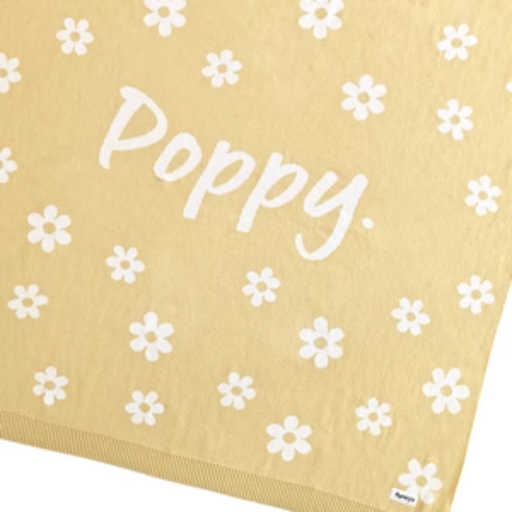 NamelyCo Bloom Name Blanket - Butter