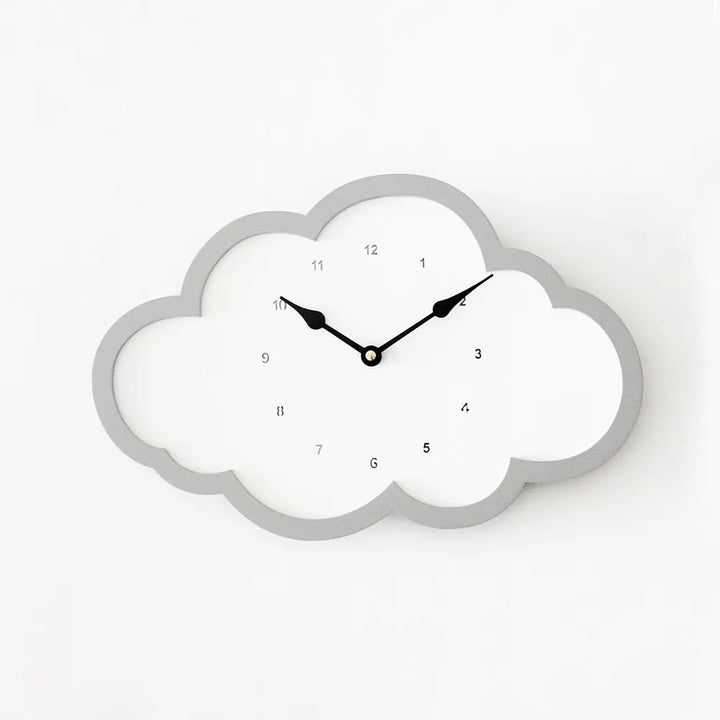 The Tiny Trove Cloud Clock - White - Grey Border