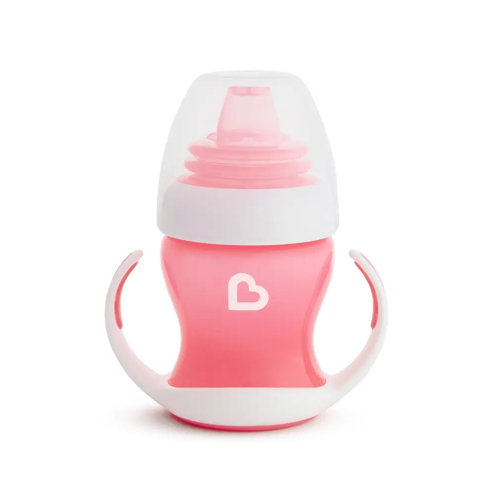 Munchkin Gentle Transition Cup with Soft Silicone Spout &amp; Handles – Spill-Proof Sippy Cup, BPA-Free, 4oz, 4+ Months - Pink