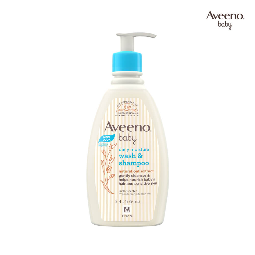 Aveeno Baby Daily Moisture Wash & Shampoo for Delicate Skin -354ml