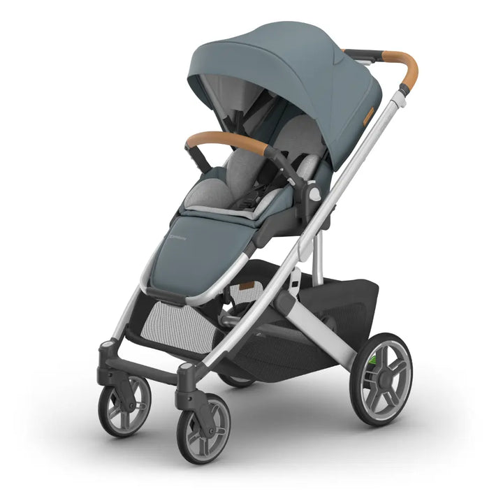 UPPAbaby Cruz V3 City Stroller, Reversible Seat, Flat Recline, Includes Bumper Bar, Insect Net, Rain Cover, up to 4 Years - Callum/Stone Blue