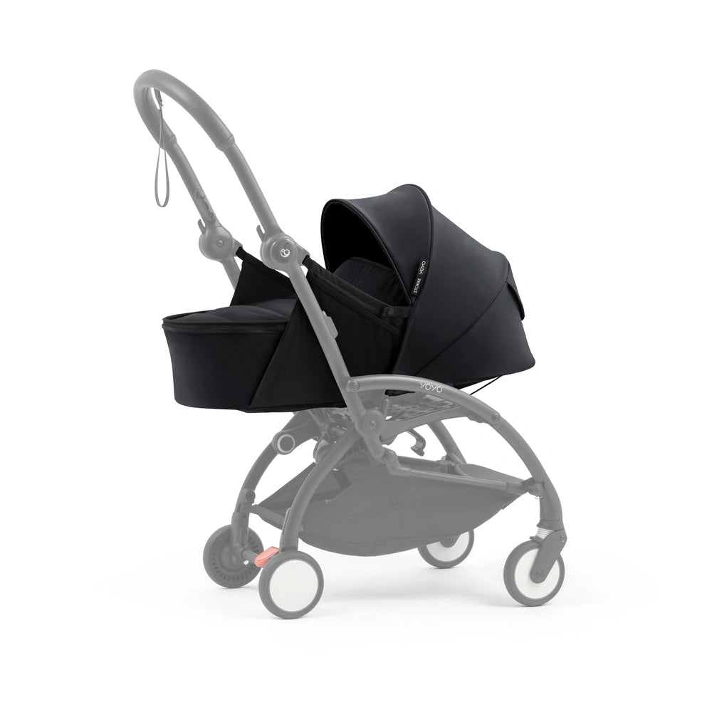 Stokke YOYO⁵ Newborn Pack | Fully Flat Newborn Seat | Newborn Stroller Attachment | 0–6 Months | Lightweight &amp; Compact | 5-Point Safety Harness | Ventilation Windows | Black