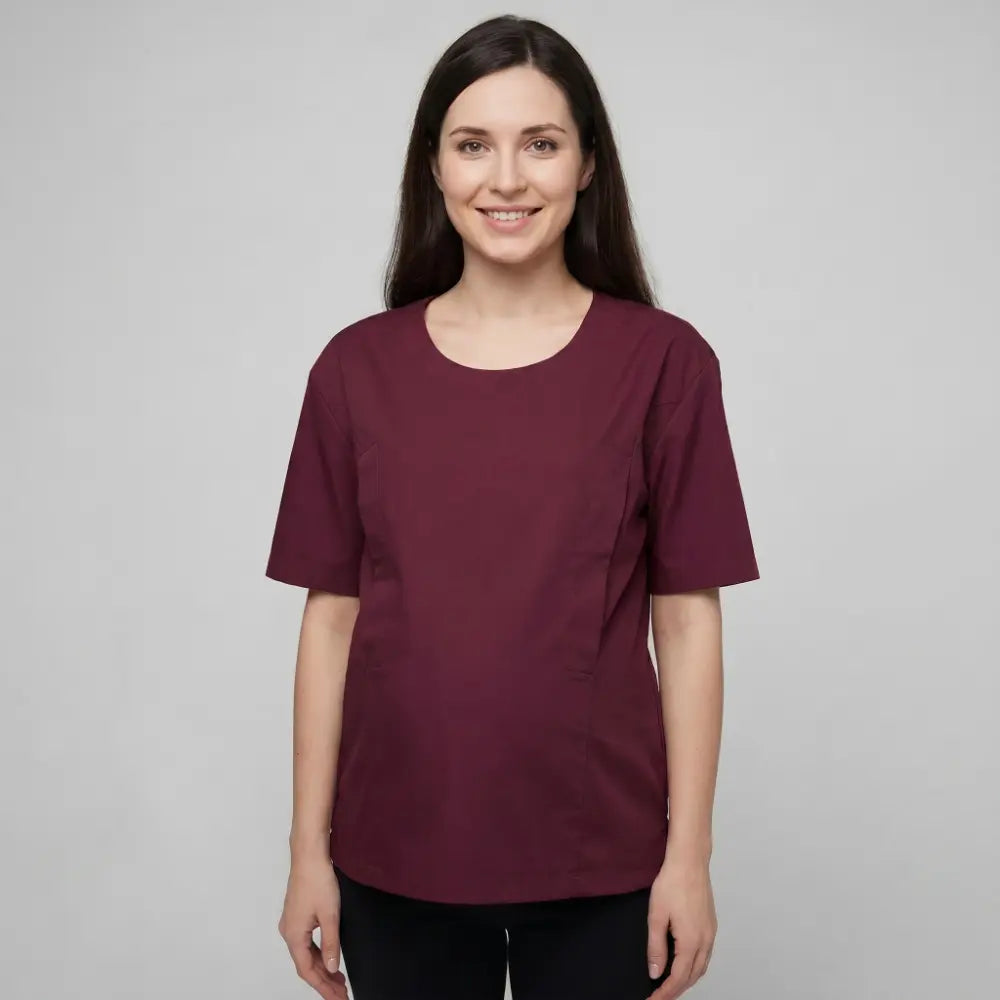 SOL MAMA Magnetic Snap Nursing Tee - Wine