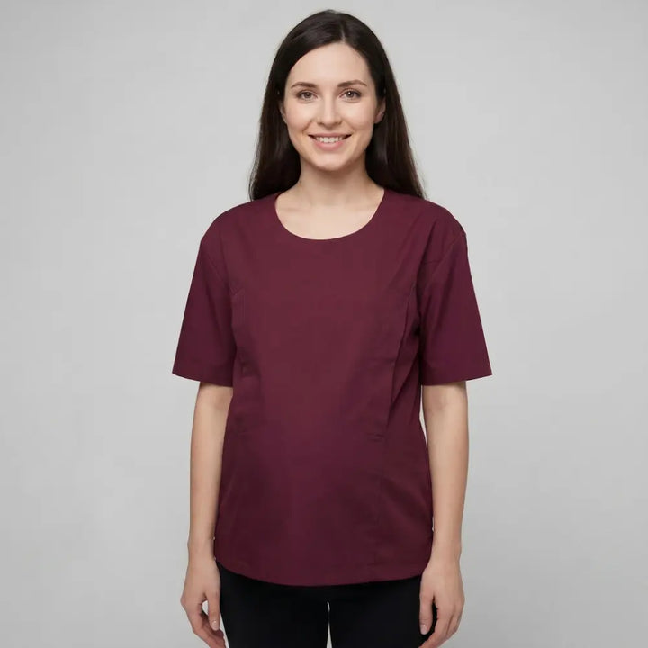 SOL MAMA Magnetic Snap Nursing Tee - Wine
