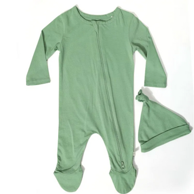 Furr Balls Zipper Full Sleeves Bodysuit - Mineral Green