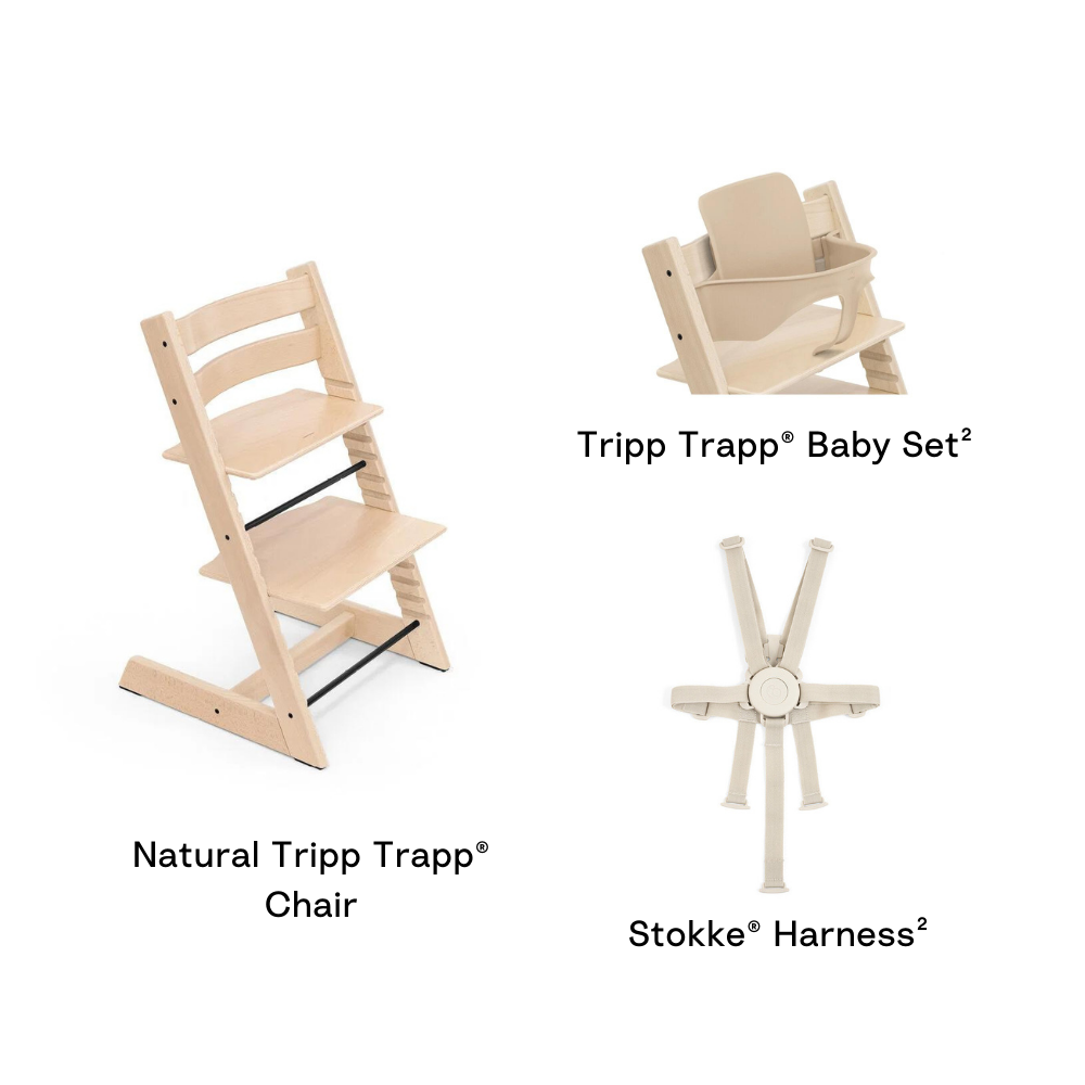 Stokke® Tripp Trapp High Chair Combo with Baby Set and Harness