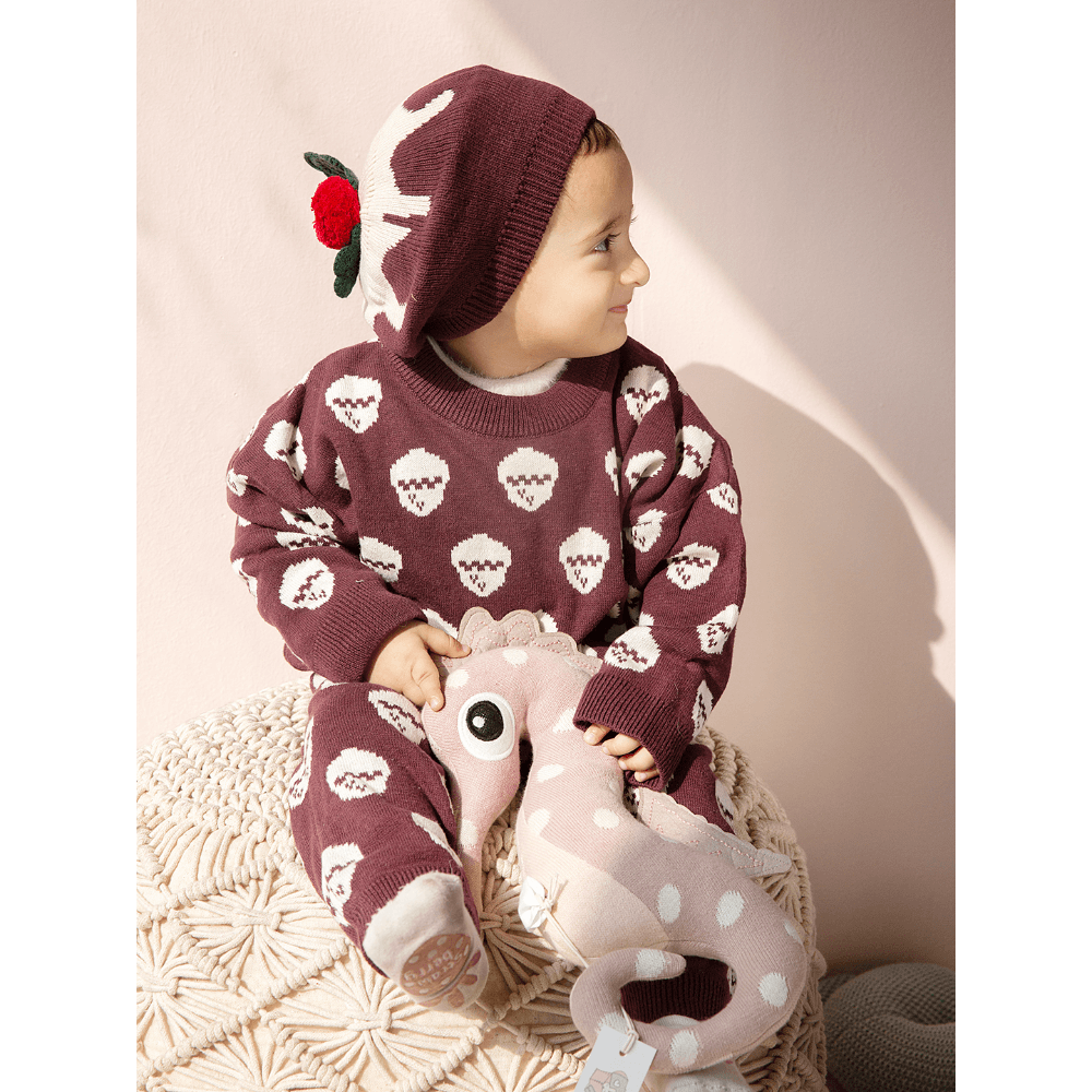 The Baby Trunk Nuts Christmas Knitted Beanie Cap For Newborn Baby
