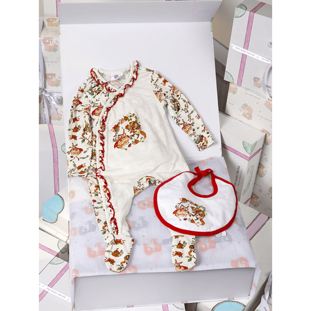 The Baby Trunk Baby Girl Gift Box – Red Riding Hood Bodysuit &amp; Hand-Painted Bib