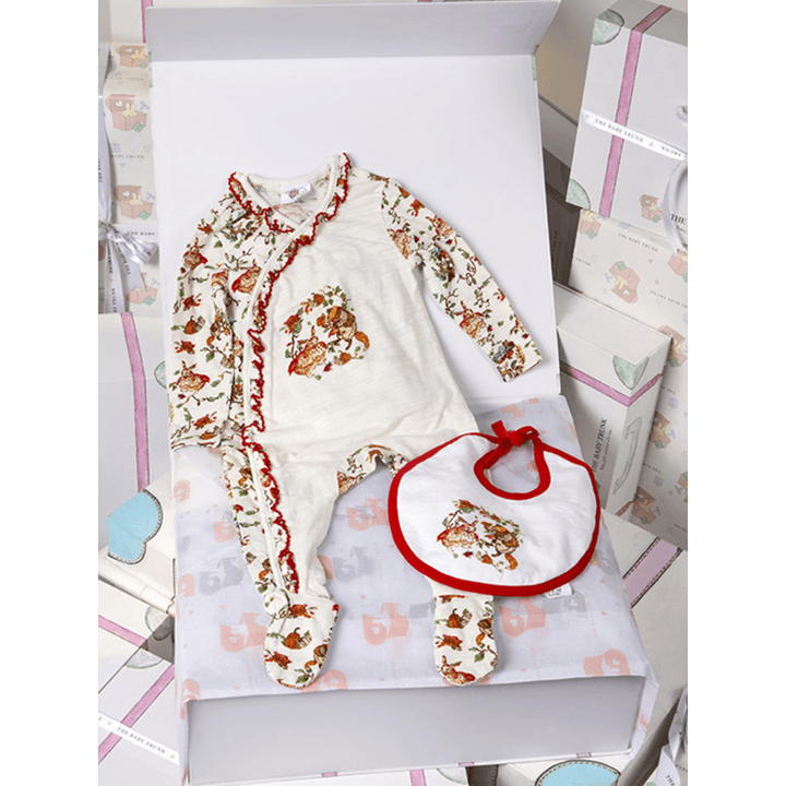 The Baby Trunk Baby Girl Gift Box – Red Riding Hood Bodysuit &amp; Hand-Painted Bib