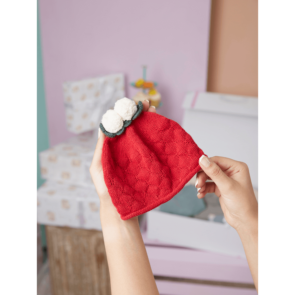 The Baby Trunk Red Christmas Knitted Beanie Cap For Newborn Baby