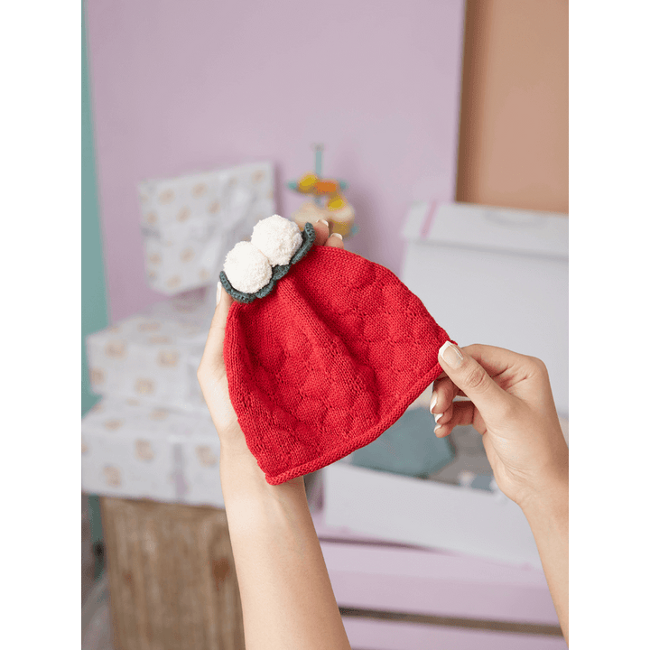 The Baby Trunk Red Christmas Knitted Beanie Cap For Newborn Baby