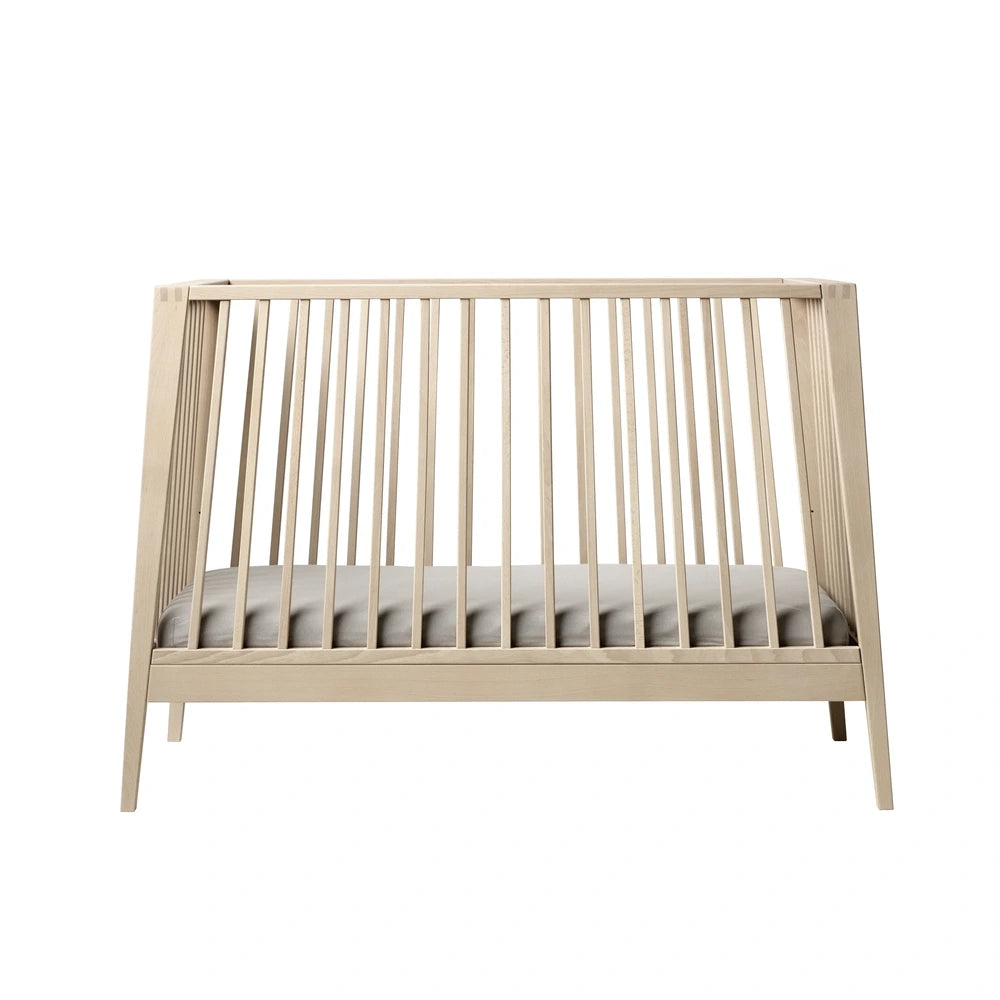 Leander Linea Baby Cot, Beech Wood, Adjustable Mattress Height, Convertible Design without mattress