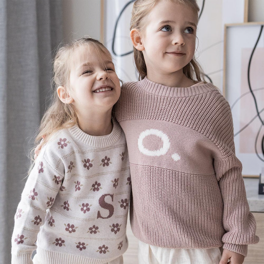 NamelyCo Personalised Letter Jumper - Oatmeal