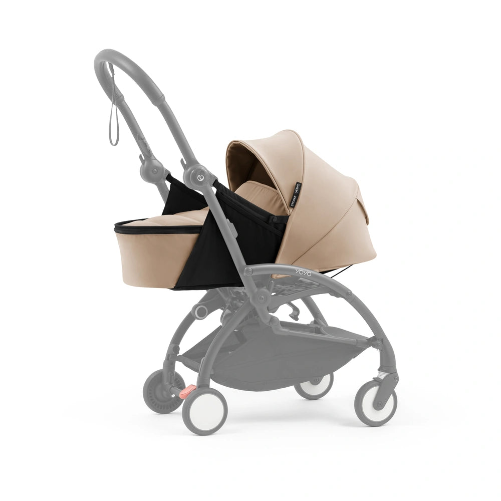 Stokke YOYO⁵ Newborn Pack | Fully Flat Newborn Seat | Newborn Stroller Attachment | 0–6 Months | Lightweight &amp; Compact | 5-Point Safety Harness | Ventilation Windows | Taupe