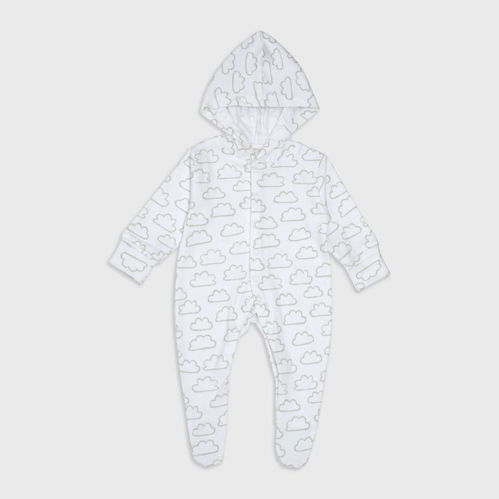 Enfants Whispering Clouds (White) - Baby Jumpsuit