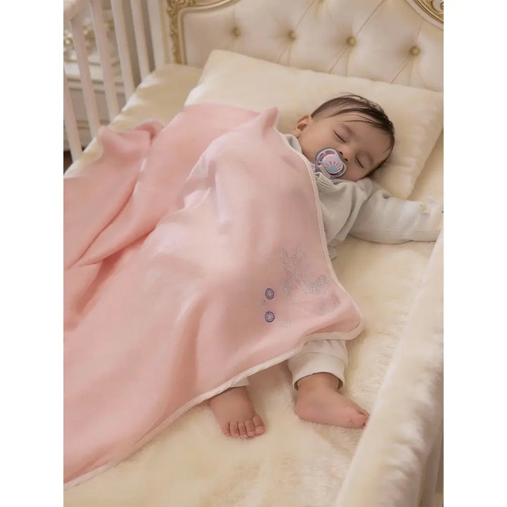 The Baby Trunk Blush Bunny Baby Blanket - Petal Pink