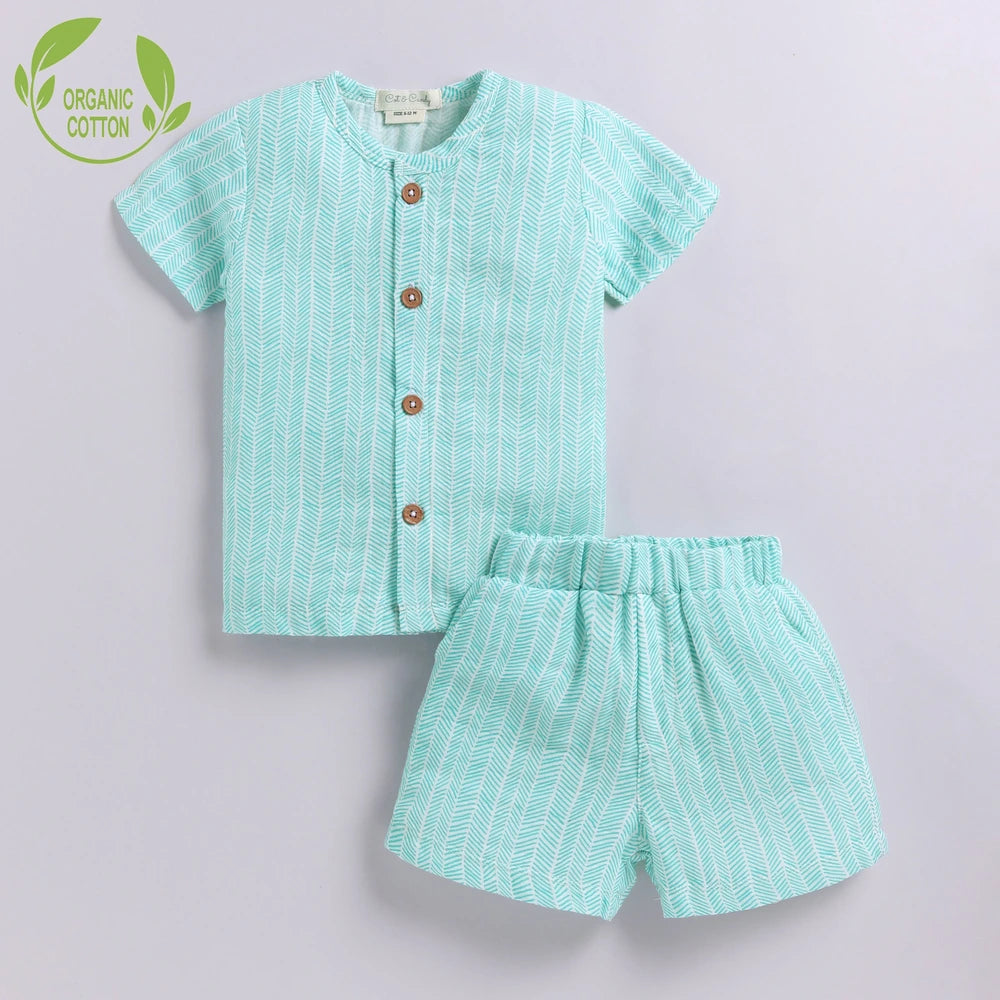 Cot &amp; Candy Baby Baby Organic Muslin Clothing Set - Green Check print