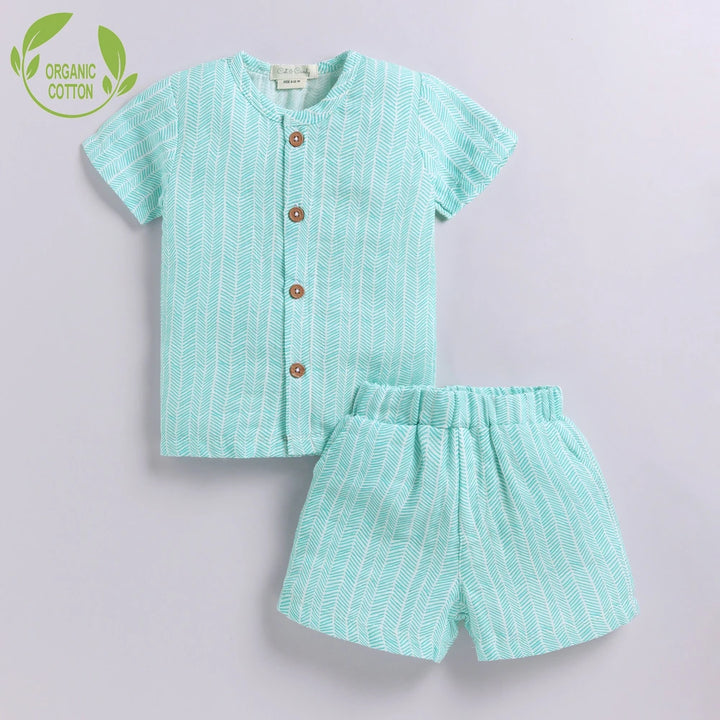 Cot &amp; Candy Baby Baby Organic Muslin Clothing Set - Green Check print