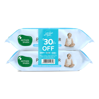 Mother Sparsh 99% Unscented Pure Water Baby Wipes - Pack of 2
