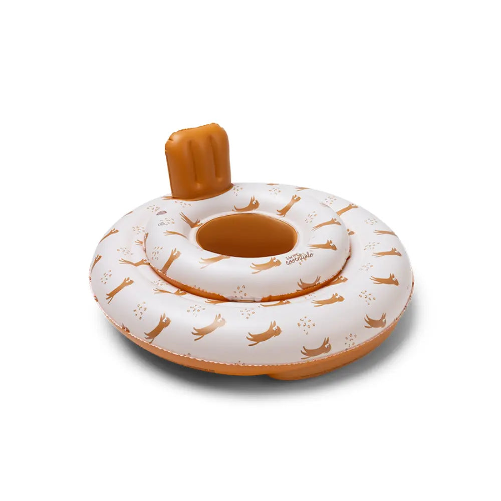 Swim Essentials Baby Float,  Inflatable PVC Baby Swim Seat for Infants 0–1 Year, Brown - Roamer