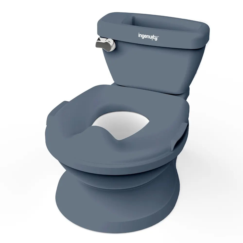 Ingenuity My Size Potty Pro 2-in-1 Toddler Potty Training Toilet with Flush Sound &amp; Detachable Potty Ring, 18 - 60 months, Blue