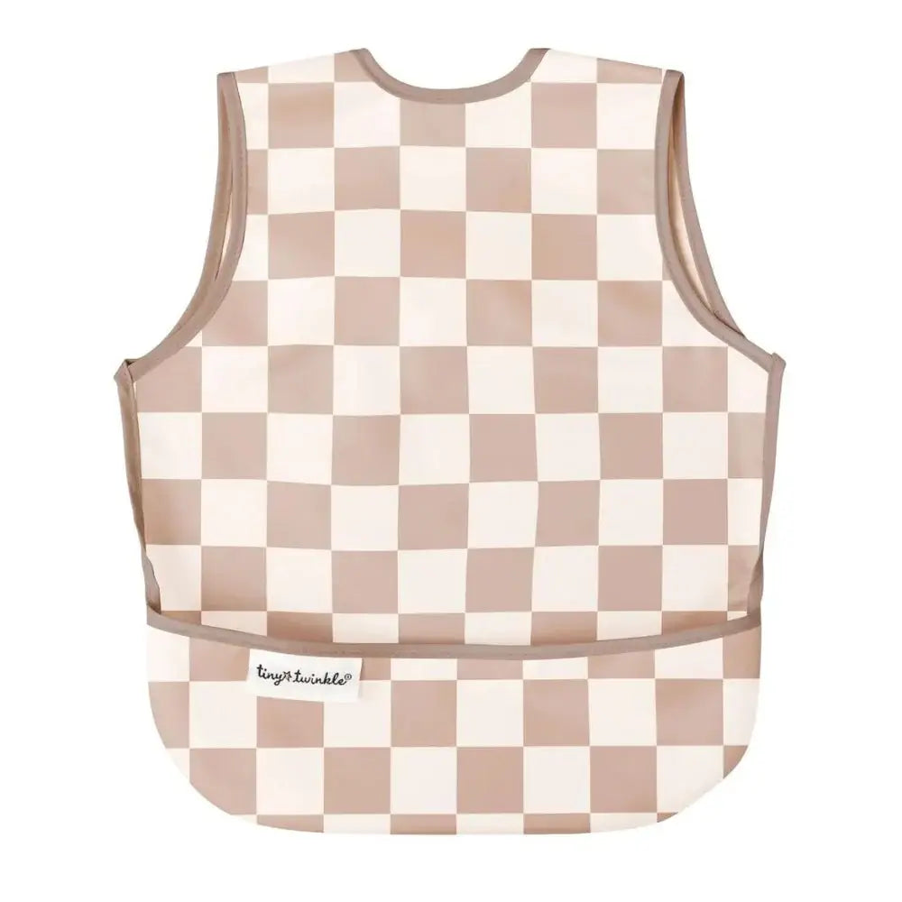 Tiny Twinkle - Mess-Proof Apron Bib - Beige Checker