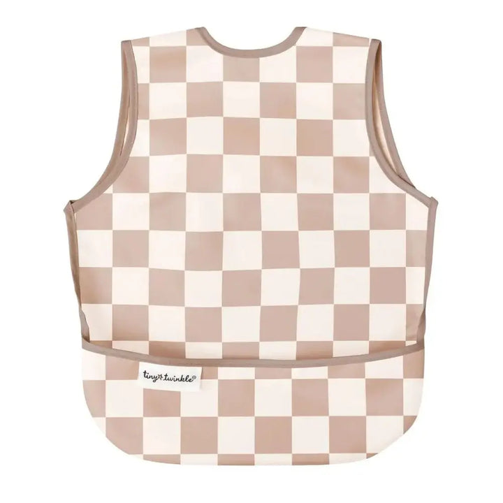 Tiny Twinkle - Mess-Proof Apron Bib - Beige Checker